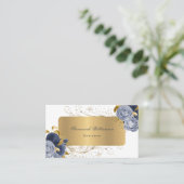 Blumenblauer Rose Gold individuell anpassbar Visitenkarte (Stehend Vorderseite)