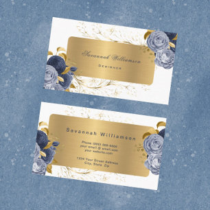 Blumenblauer Rose Gold individuell anpassbar Visitenkarte