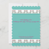 Blumenblauer Skate Geburtstagsparty Einladung (Rückseite)