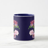 Blumenblauer Tasse mit Name (Zentrum)