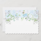 Blumenblauer Taufe Einladung zur Weihnachtsfeier (Rückseite)