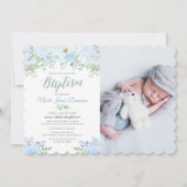 Blumenblauer Taufe Einladung zur Weihnachtsfeier (Vorderseite)