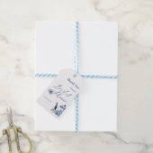 Blumenblauer Tee Party Brautparty Empfang Geschenkanhänger (Mit Garn)