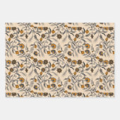 Blumenblauer und Goldhochzeit Geschenkpapier Set (Vorderseite)