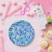 Blumenblauer und türkisfarbener Gartenpapierplatte Pappteller (Party)