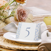 Blumenblauer und weißer Hochzeitskarte Tischnummer