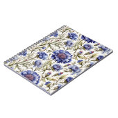 Blumenblauer Vintager Stil Blumenheft Notizblock (Linke Seite)