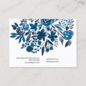 Blumenblauer Wasserfarbenhaarclip Barrett Display Visitenkarte (Rückseite)