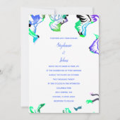 Blumenblauer weißer Frühling Sommer Boho Hochzeit Einladung (Vorderseite)