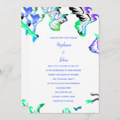 Blumenblauer weißer Frühling Sommer Boho Hochzeit Einladung (Vorne/Hinten)