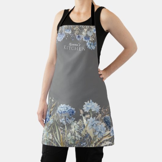Blumenblauer Wildblumen Personalisiert Schürze (InSitu)