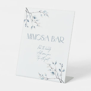 Blumenblauer Winter Botanischer Mimosa Bar Sockelschild
