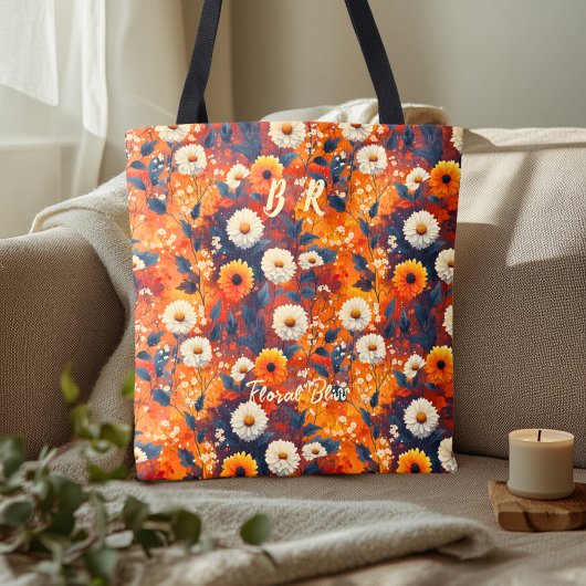 Blumenblicke mit lebhaften Herbstgeburtserlebnisse Tasche