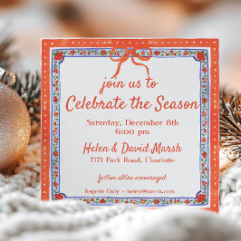 Blumenblock Aquarell Weihnachtsgebäck Party drucke Einladung