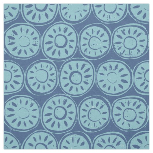 Blumenblock blau stoff (Muster)