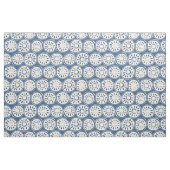 Blumenblock Elfenbein Blau Stoff (Fat Quarter (45,7 x 55,9 cm))