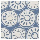 Blumenblock Elfenbein Blau Stoff (Nahaufnahme)