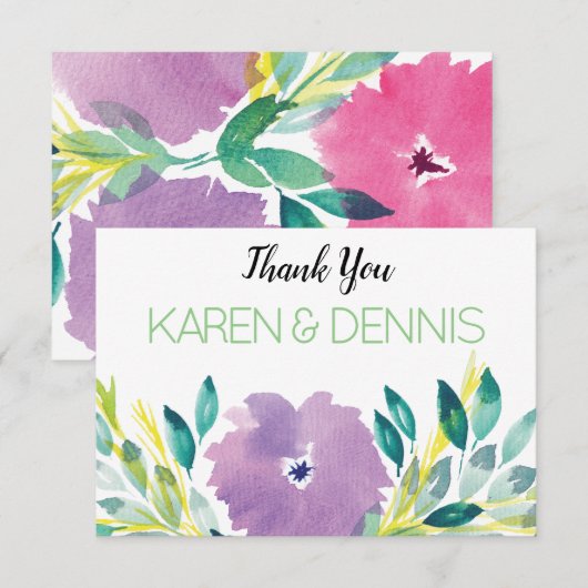 Blumenblossom Danke Karte (Vorne/Hinten)