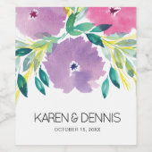 Blumenblossom Hochzeitwein Weinetikett (Einzelnes Label)