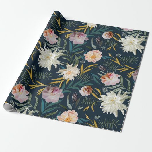 Blumenblümchen, gezeichnet große Blume Geschenkpapier (Ungerollt)