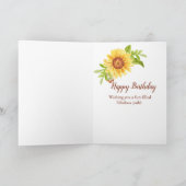 Blumenblume 70. Geburtstag Sonnenblume Karte (Innenseite)
