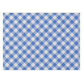 Blumenblume Blauer Gingham Kariert Prüfmuster Tischdecke (Vorderseite (Horizontal))
