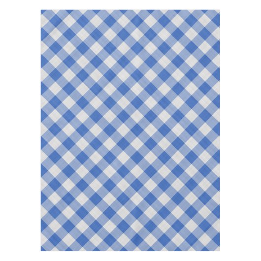 Blumenblume Blauer Gingham Kariert Prüfmuster Tischdecke (Vorderseite)