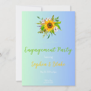 Blumenblume Bouquet Blue Engagement Party Einladung