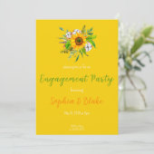 Blumenblume Bouquet Yellow Engagement Party Einladung (Stehend Vorderseite)