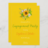 Blumenblume Bouquet Yellow Engagement Party Einladung (Vorne/Hinten)