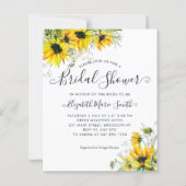 Blumenblume Brautparty Gelbe Einladung (Vorderseite)