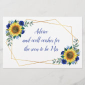 Blumenblume Brautparty Ratgeber Karten (Rückseite)