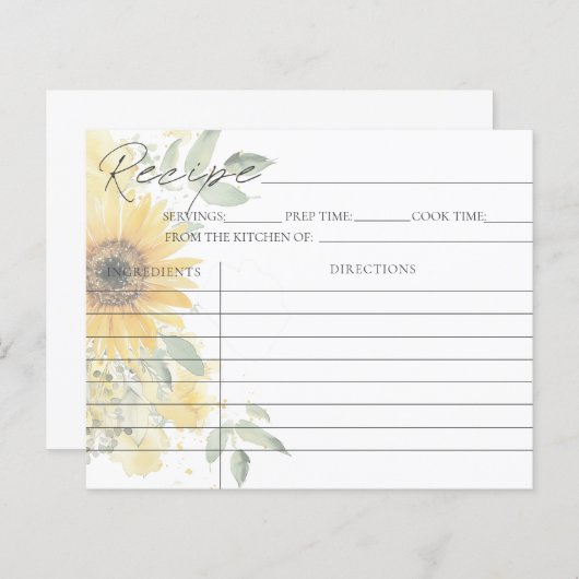 Blumenblume Brautparty Rezeptionskarten (Vorne/Hinten)