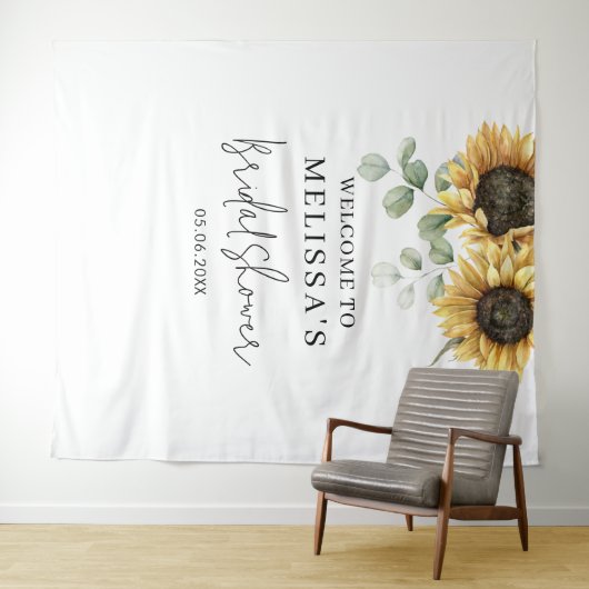 Blumenblume Eukalyptus Brautparty Hintergrund Wandteppich (Beispiel (Horizontal))