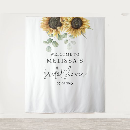 Blumenblume Eukalyptus Brautparty Hintergrund Wandteppich (Vorderseite)