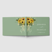 Blumenblume Eukalyptus Sage Grüne Hochzeit Gästebuch (Voll)