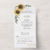 Blumenblume Eukalyptus Script Elegante Hochzeit All In One Einladung (Innen Boden)