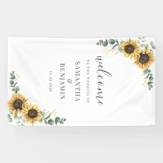Blumenblume Eukalyptus Script Wedding Banner (Horizontal)
