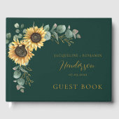 Blumenblume Eukalyptus Script Wedding Gästebuch (Vorderseite)