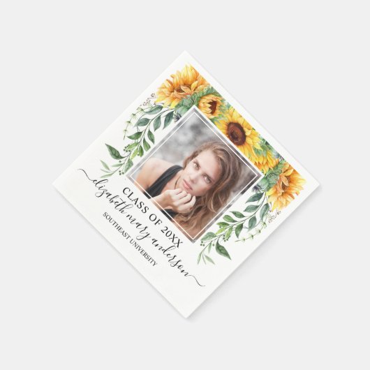 Blumenblume Foto-Abschluss-Klasse Serviette (Ecke)