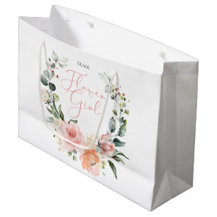 Blumenblume Girl Pink Wasserfarbenfrohe Hochzeit Große Geschenktüte