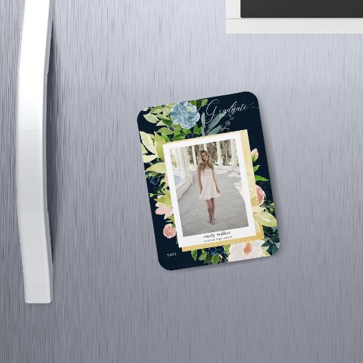 Blumenblume Mitternacht Foto Abschluss Karte Magnet