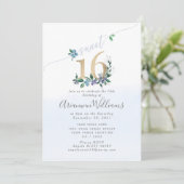 Blumenblume Paeony Rose Einladung (Stehend Vorderseite)