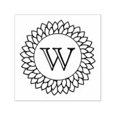 Blumenblume Rahmen 1 Anfangsmonogramm Permastempel (Design)