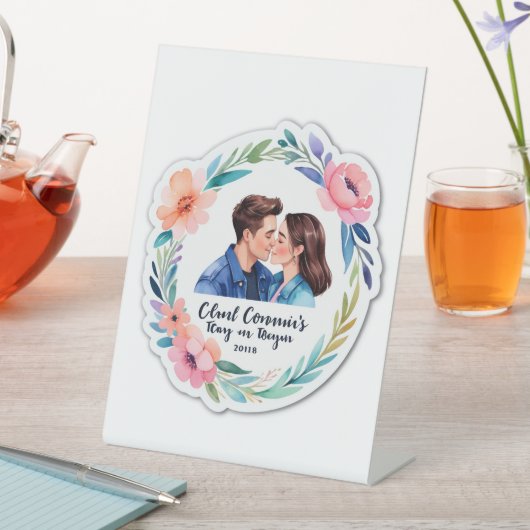 Blumenblume Romance Hochzeitseinladung Sockelschild (In Situ)