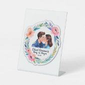 Blumenblume Romance Hochzeitseinladung Sockelschild (Vorderseite)