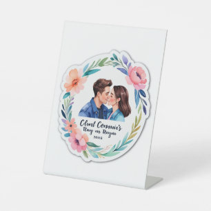 Blumenblume Romance Hochzeitseinladung Sockelschild
