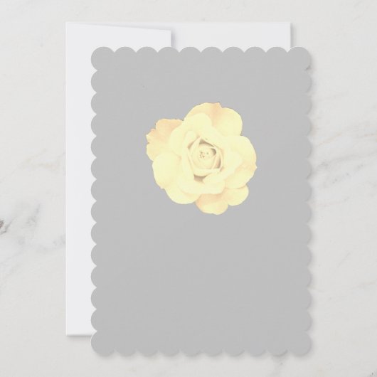 Blumenblume Rose Ivory White Cream Custom Gray Wed Einladung (Rückseite)