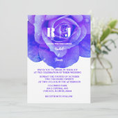 Blumenblume Rose Monogram Einladung (Stehend Vorderseite)