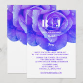 Blumenblume Rose Monogram Einladung (Vorne/Hinten)